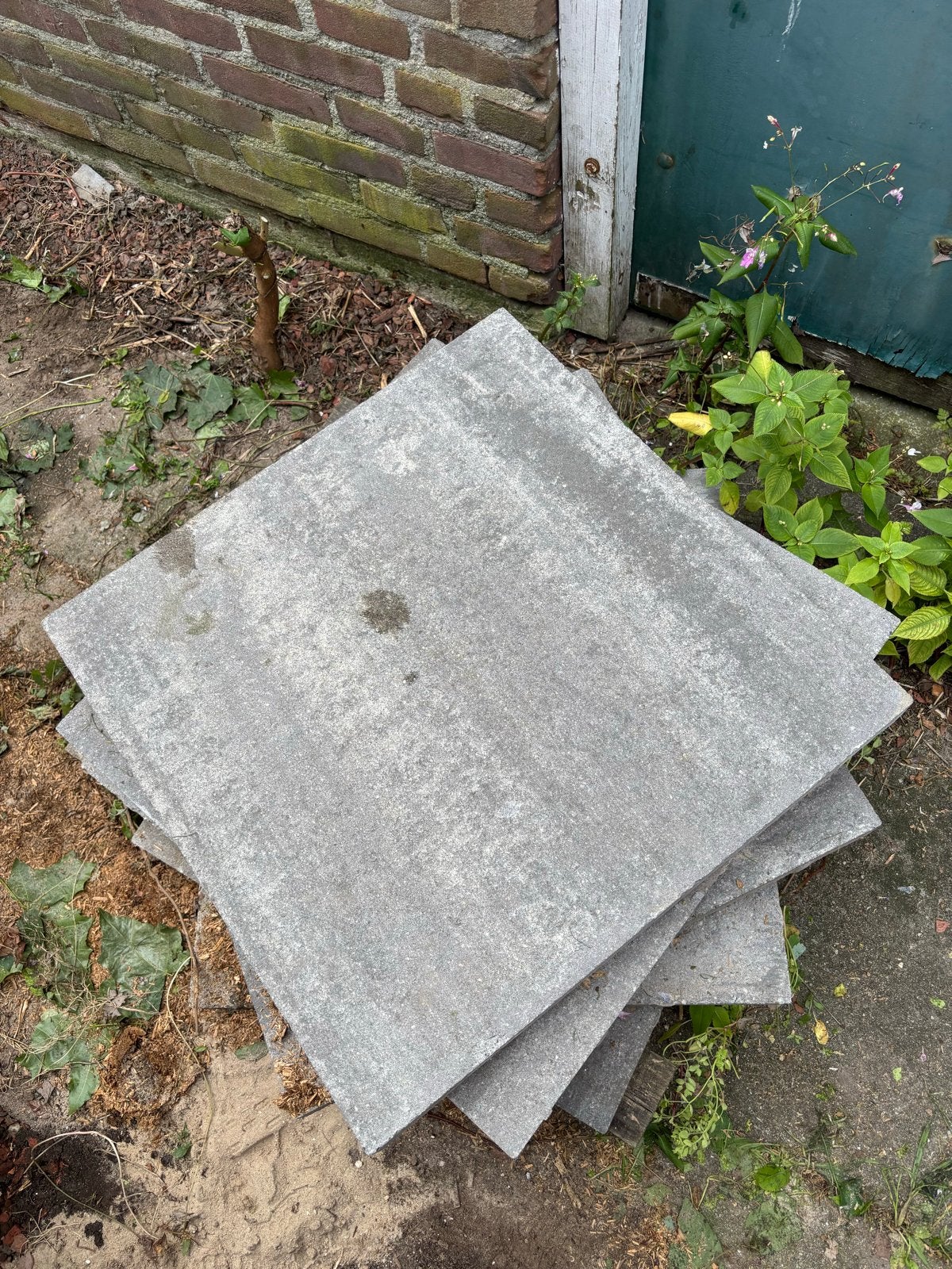 6 natuursteen tegels 60x60, Ophalen, Gebruikt, Terrastegels, Natuursteen