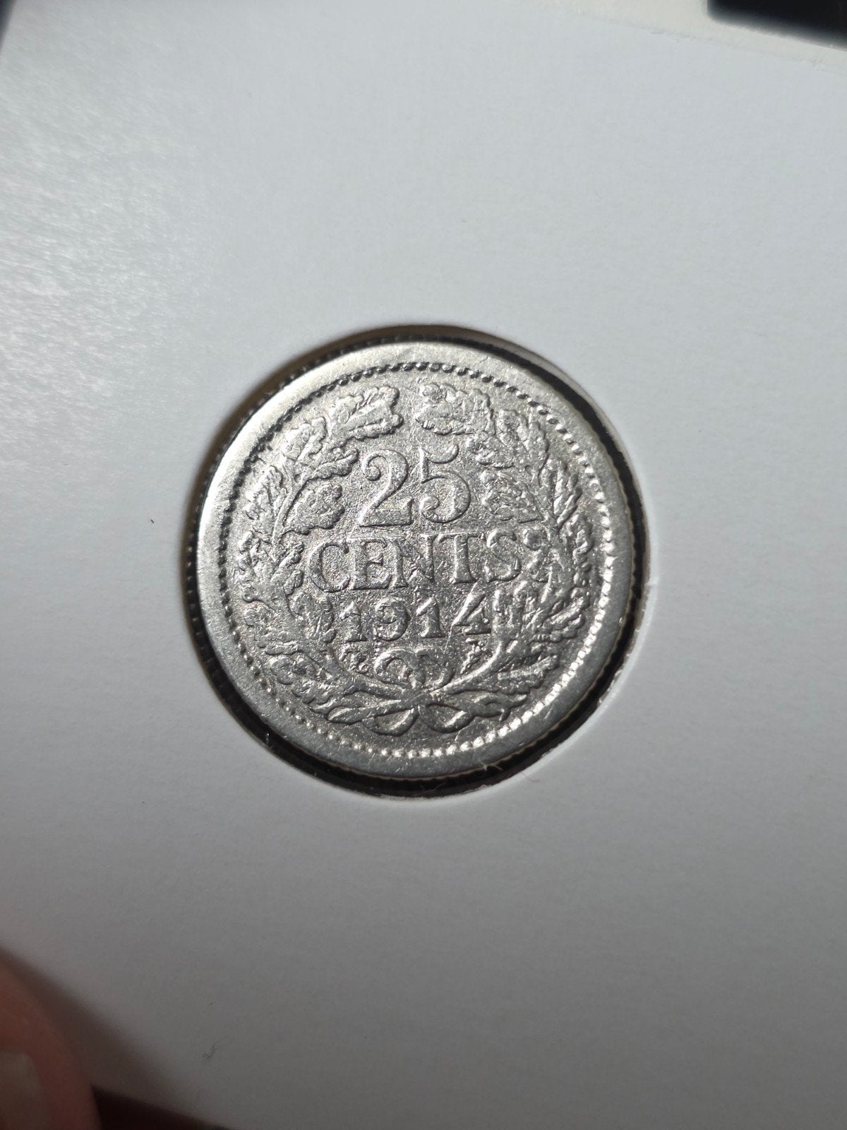25 cent 1914 Nederland, Verzenden, Zilver, 25 cent, Koningin Wilhelmina