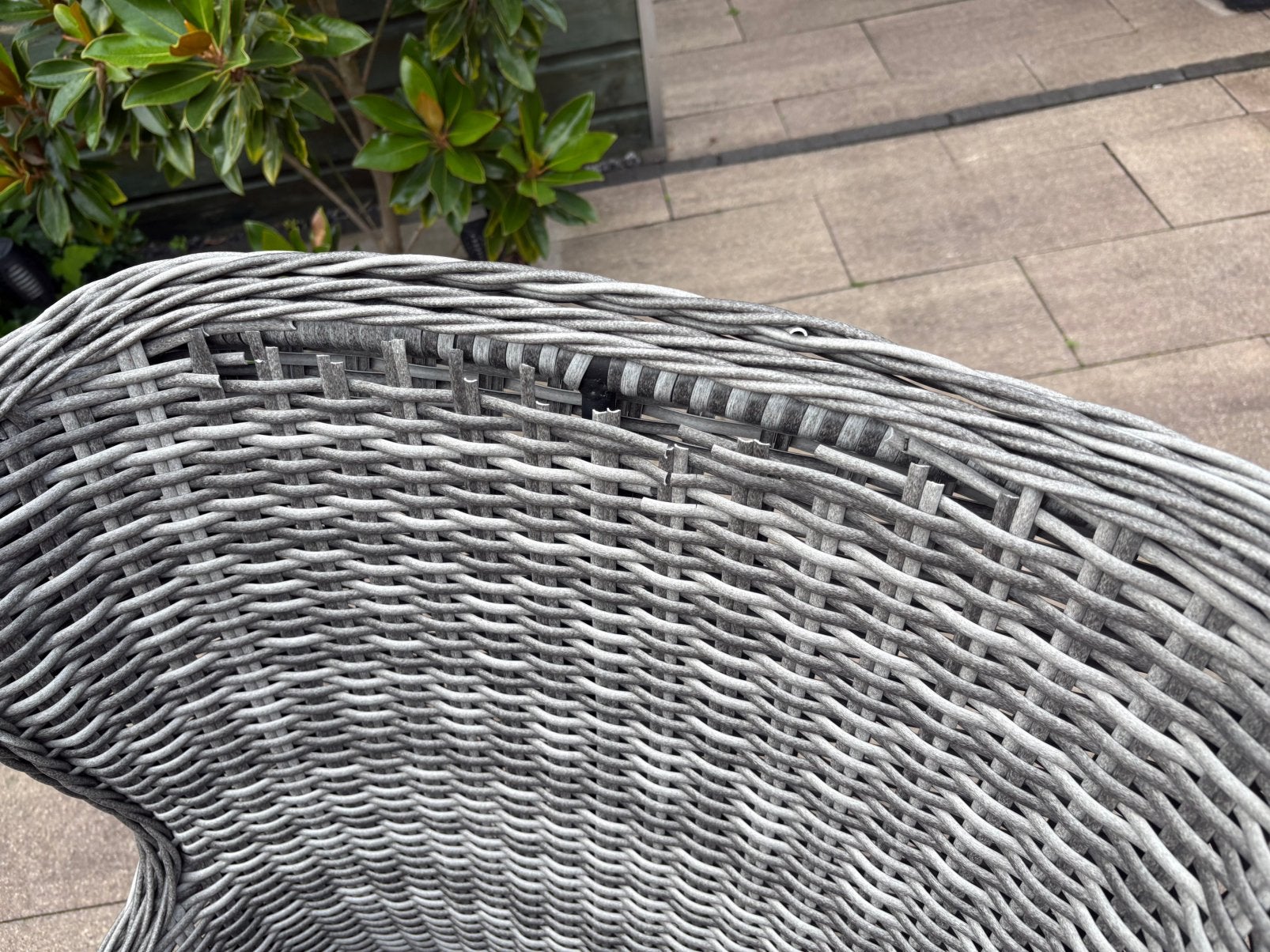Tuinstoelen en tuintafel, Ophalen, 4 zitplaatsen, Gebruikt, Wicker