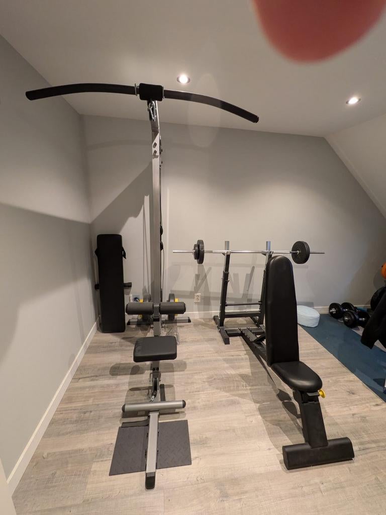 Complete Fitness Apparatuur Set - Krachtstation & Bankdruk, Benen, Krachtstation, Ophalen of Verzenden, Zo goed als nieuw