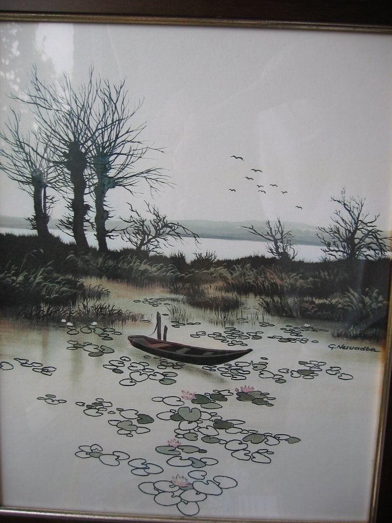 Gerhard Neswadba Waterlandschap / schitterend kunstwerk, Ophalen of Verzenden