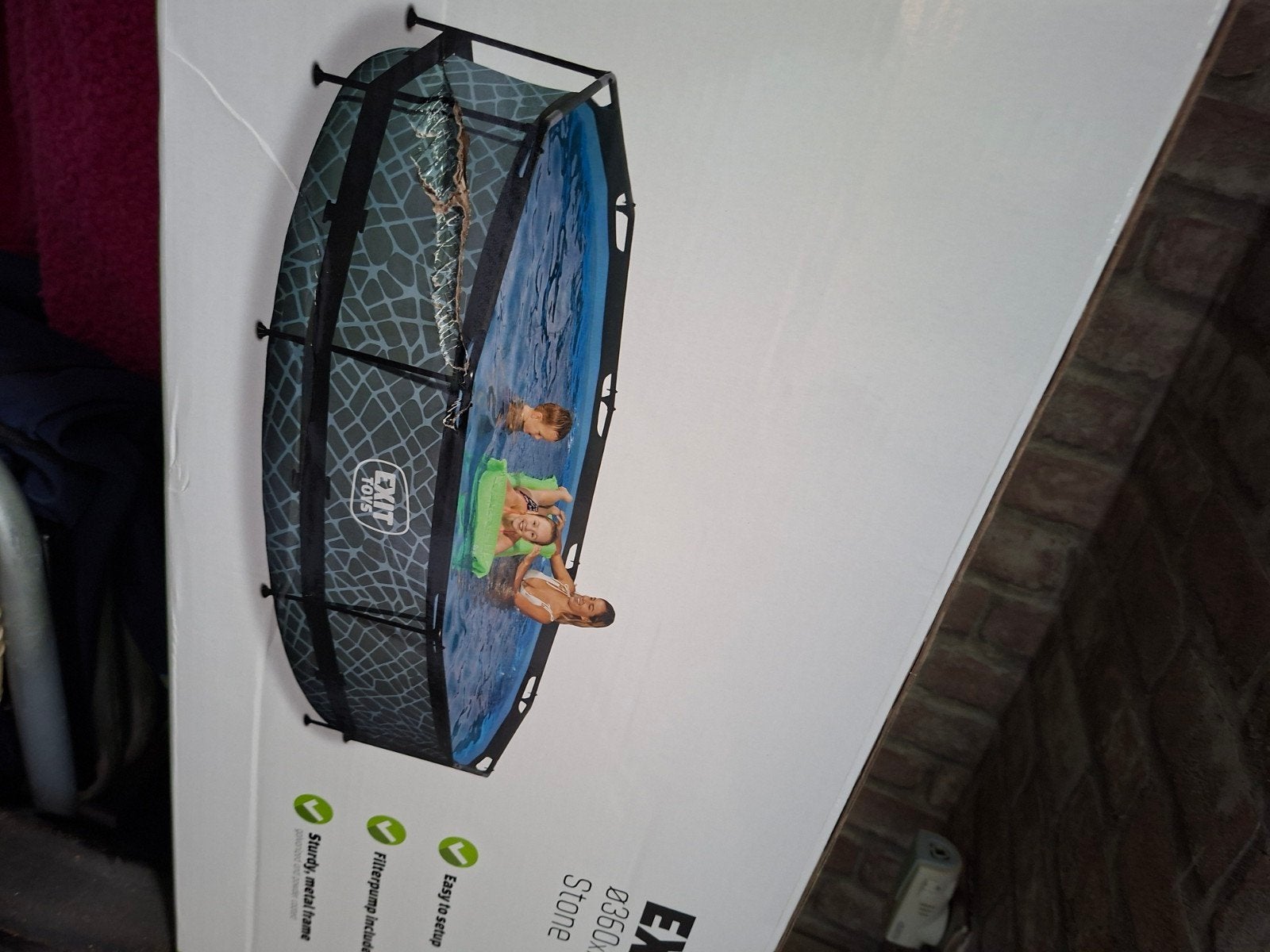 EXIT Toys Zwembad 360x76 cm Stone - Nieuw in doos, Ophalen, Minder dan 80 cm, Rond, Opzetzwembad