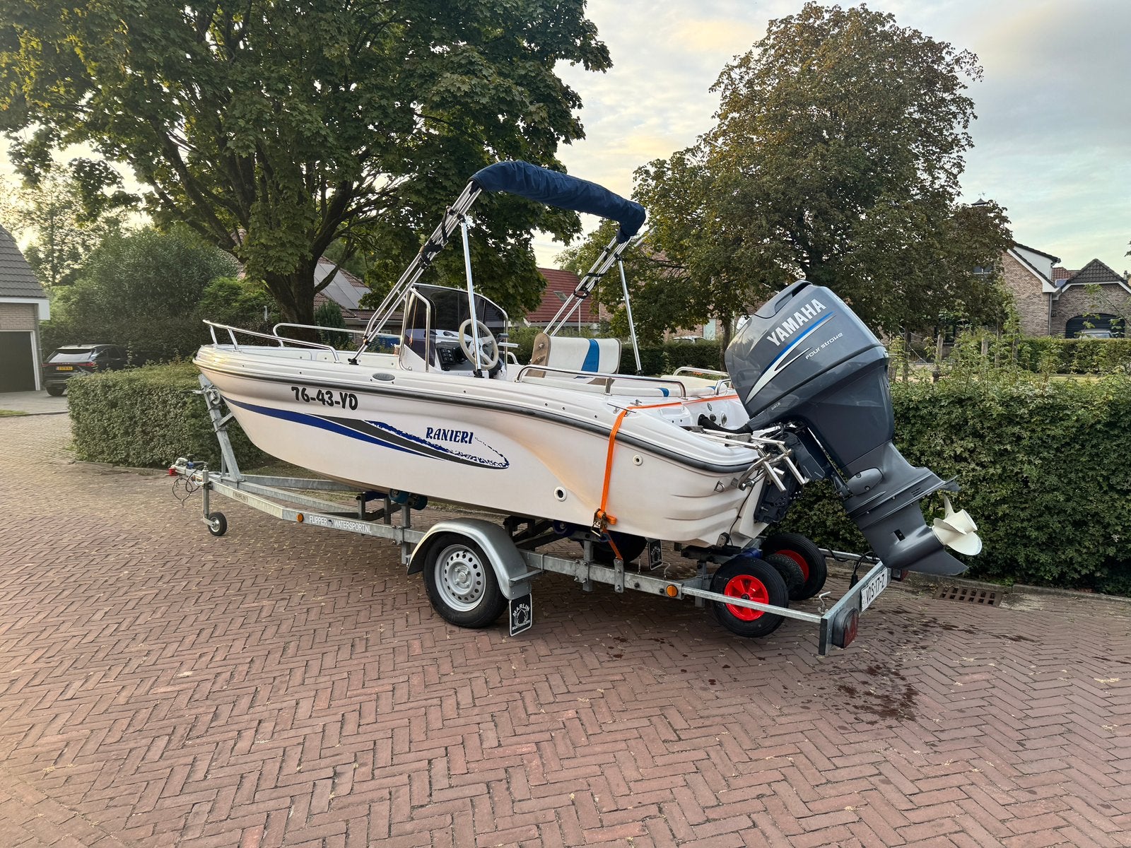 Ranieri Azzurra 80 PK Yamaha met trailer, Gebruikt, Viertaktmotor, 80 pk, Ophalen