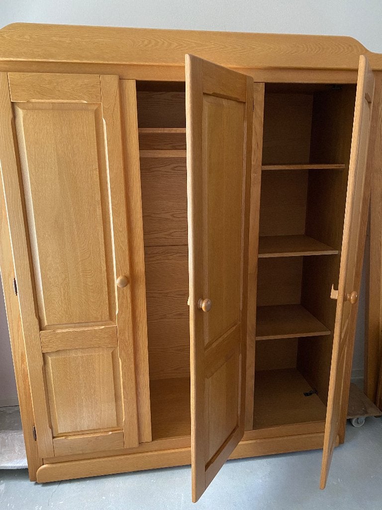 Kledingkast blank eiken 2/3 hang 1/3 leg, Huis en Inrichting, Ophalen, Met deur(en), Gebruikt, 100 tot 150 cm
