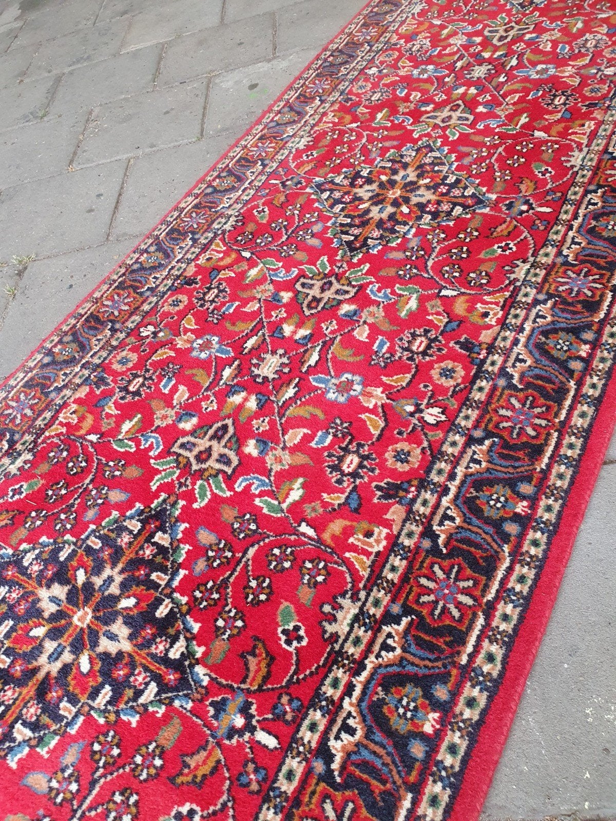 HELAAS VERKOCHT  Perzische loper Bidjar 315x80 cm., Huis en Inrichting, Gebruikt, Bidjar, 200 cm of meer, Rood