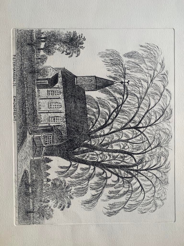Pentekening Pietermankerkje Zwijndrecht, Ophalen of Verzenden