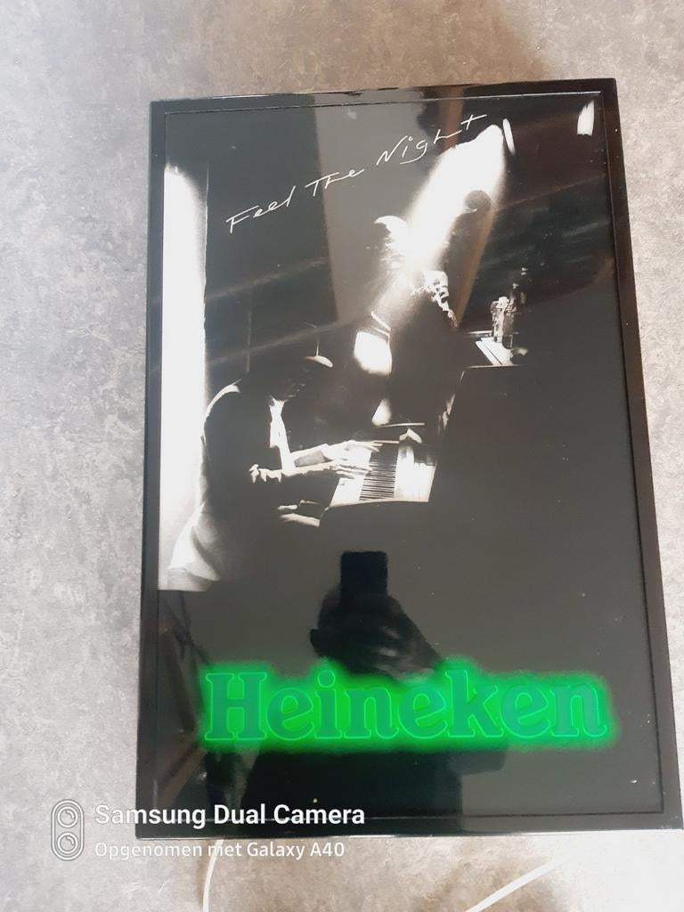 Mooie Heineken feel the night verlichting, Verzamelen, Biermerken, Ophalen of Verzenden