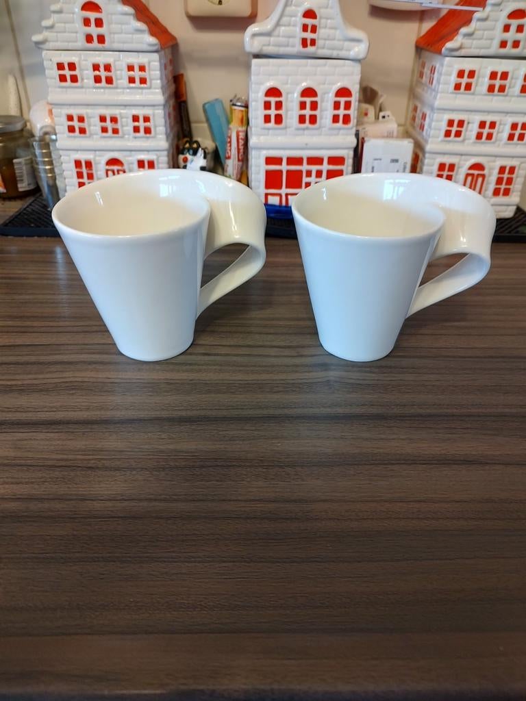 Villeroy & Boch New Wave Hoge Mokken - Set van 2, Ophalen of Verzenden, Zo goed als nieuw, Effen, Kop(pen) en/of Schotel(s)