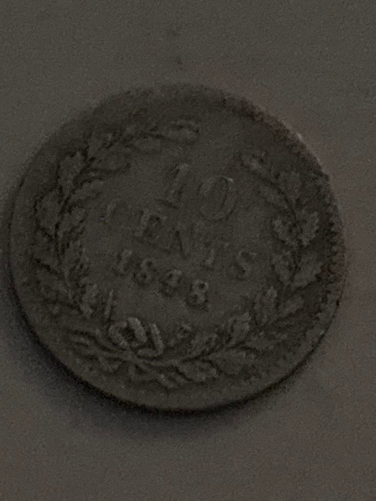 Zeldzame 10 Cent 1848 - Koning Willem II, Postzegels en Munten, Munten | Nederland, Zilver, Ophalen of Verzenden, 10 cent, Losse munt