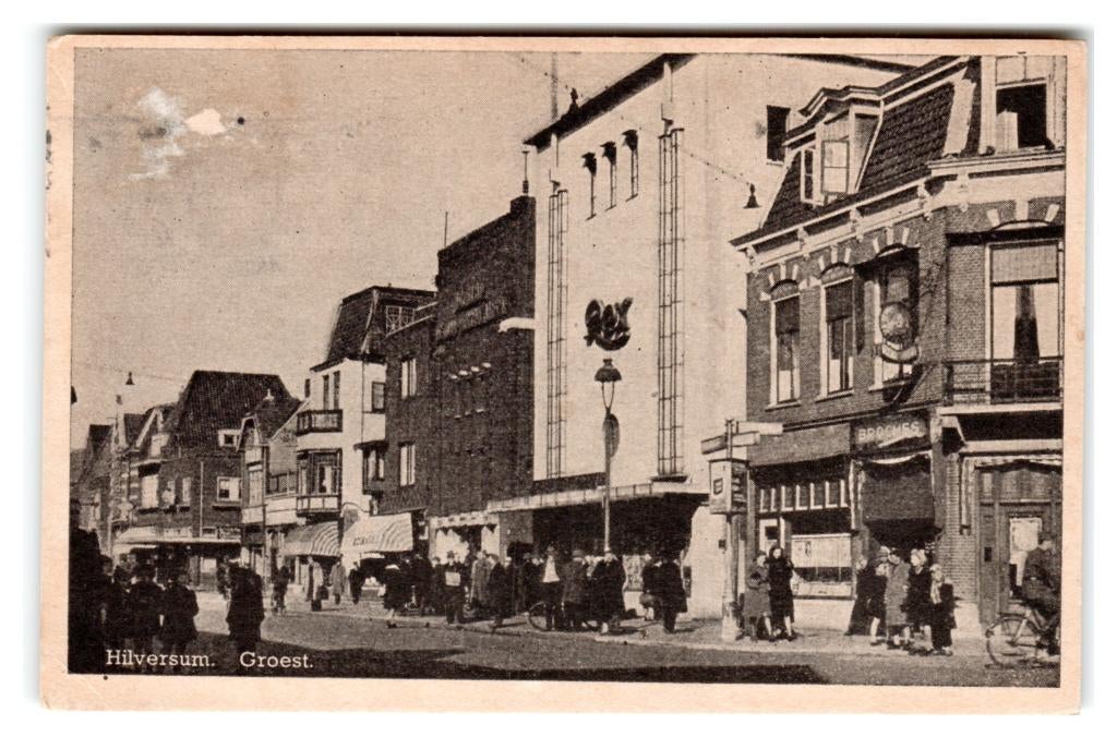 Hilversum, Groest. Bioscoop Rex. Lees beschrijving, Ophalen of Verzenden, 1940 tot 1960, Gelopen, Noord-Holland