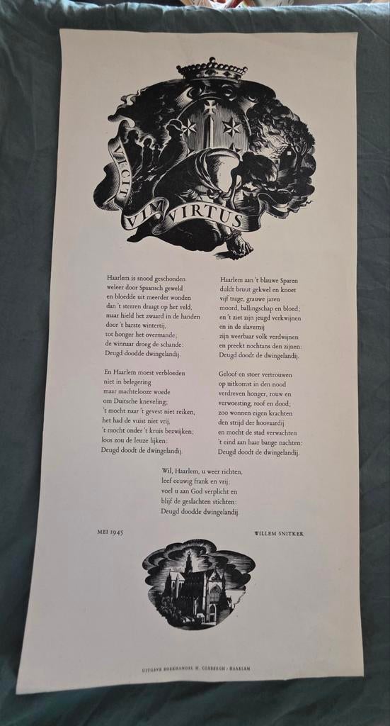 Gedicht Haarlemse wapen, Ophalen of Verzenden
