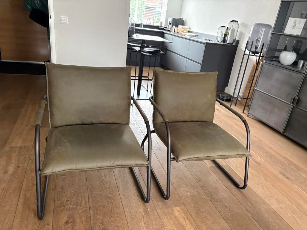 Xooon legergroene fauteuils, Ophalen, Twee, Overige kleuren, Zo goed als nieuw