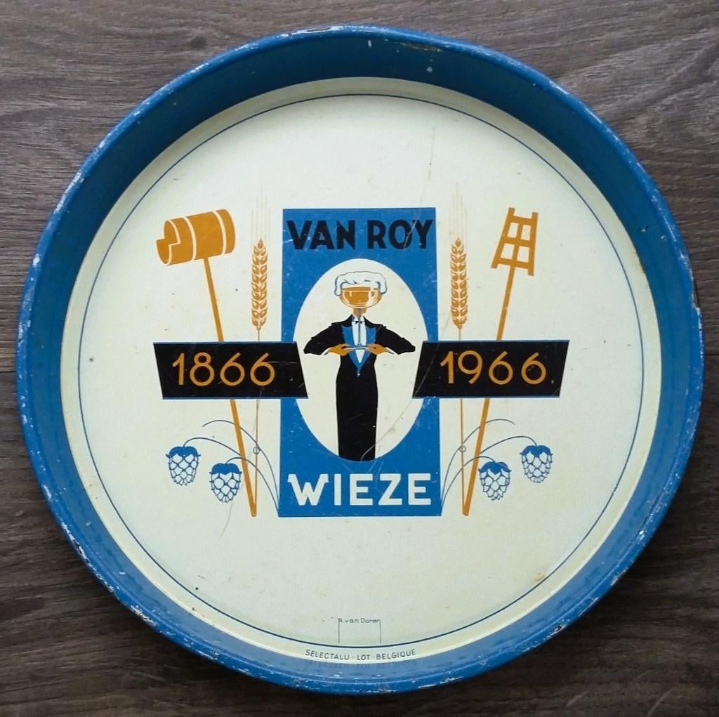 Jaar 1966 Dienblad Bierbrouwerij Van Roy - Het Anker Wieze, Ophalen of Verzenden, Gebruikt, Overige typen, Overige merken