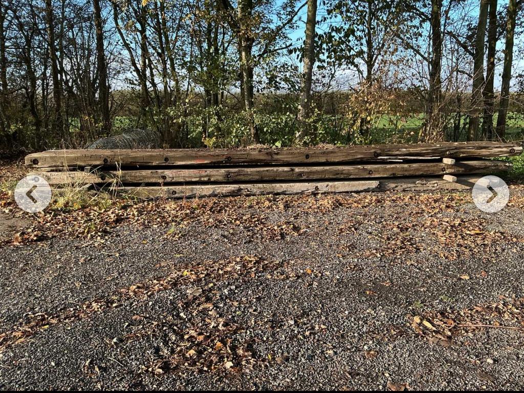 Dragline schotten 8 meter 3 stuks, Ophalen, Zo goed als nieuw, Balk, Overige houtsoorten