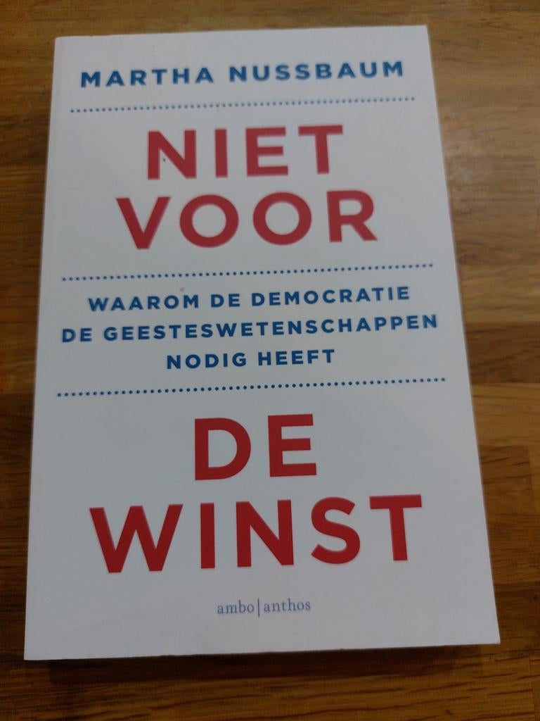 Niet voor de winst - Martha Nussbaum, in goede staat, Gelezen, Maatschappij en Samenleving, Martha Nussbaum, Ophalen of Verzenden