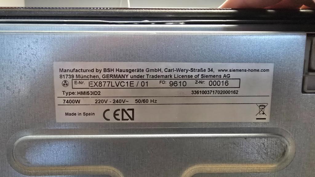 Siemens Inductie Kookplaat EX877LVC1E, Ophalen, Refurbished, Inbouw, Inductie