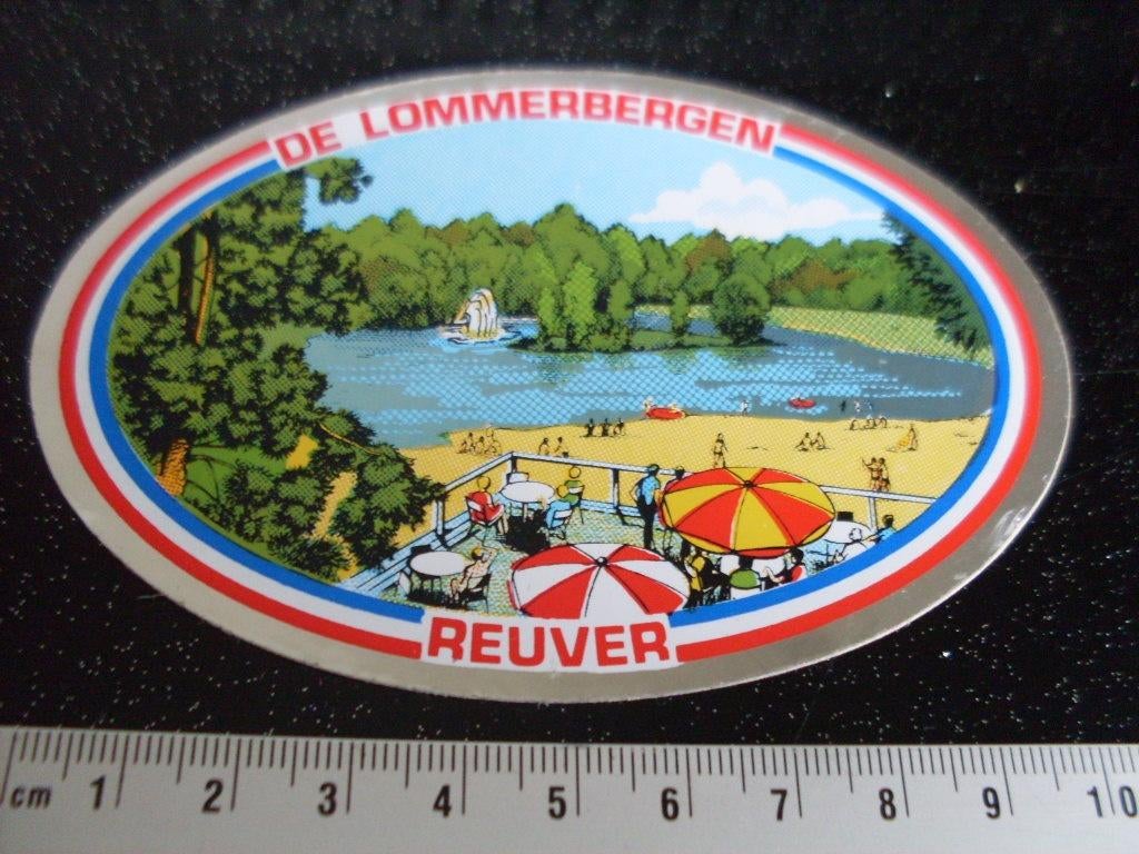 folie sticker de lommerbergen reuver vakantie park vintage, Verzenden, Zo goed als nieuw, Bedrijf of Vereniging