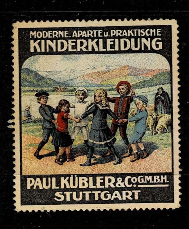 2 Duitse sluitzegels KÜBLERS KINDERKLEIDUNG, Ophalen of Verzenden, Overige thema's