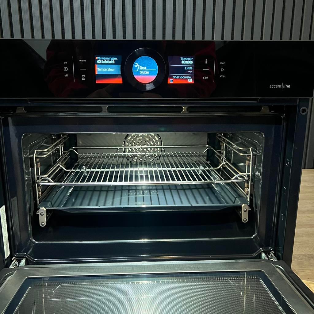 Bosch Serie 8 AccentLine inbouw combimagnetron Carbon Black, Refurbished, Oven met grill, Inbouw, Bosch