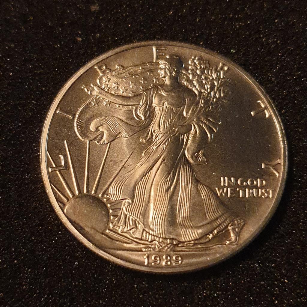 Zilveren American Eagle 1989 - 1 oz, Ophalen of Verzenden