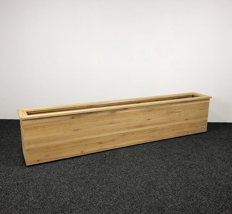 Massief Eiken Plantenbak - Verrijdbaar | 21638, Tuin en Terras, Ophalen, 100 cm of meer, Nieuw, 60 cm of meer