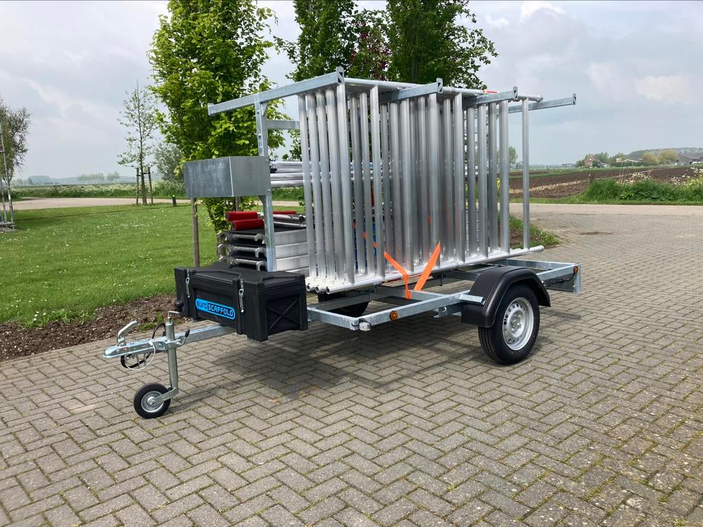 Nieuwe Euroscaffold steigertranpsorter icm 1.35x2.50M 10.2M, Doe-het-zelf en Verbouw, Steigers, Ophalen, Nieuw