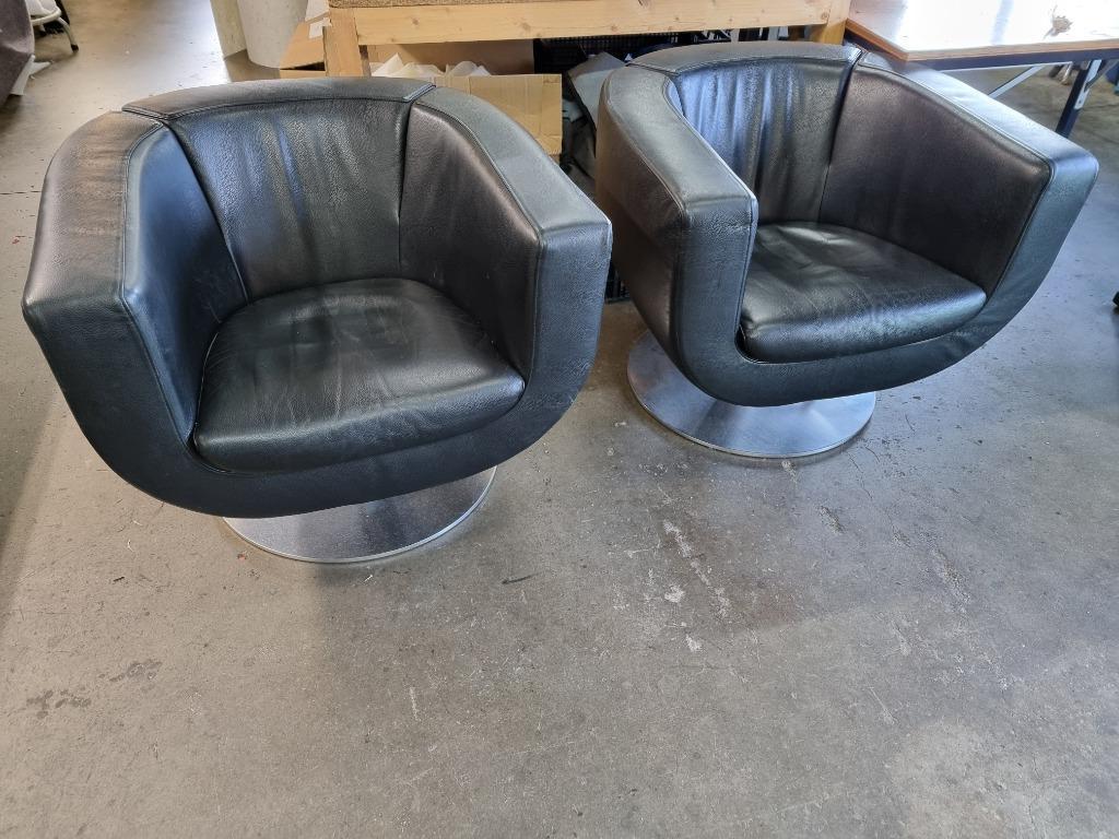 B&B Italia Tulip Fauteils, Huis en Inrichting, Banken | Bankstellen, Ophalen of Verzenden, Gebruikt, Leer, Minder dan 150 cm