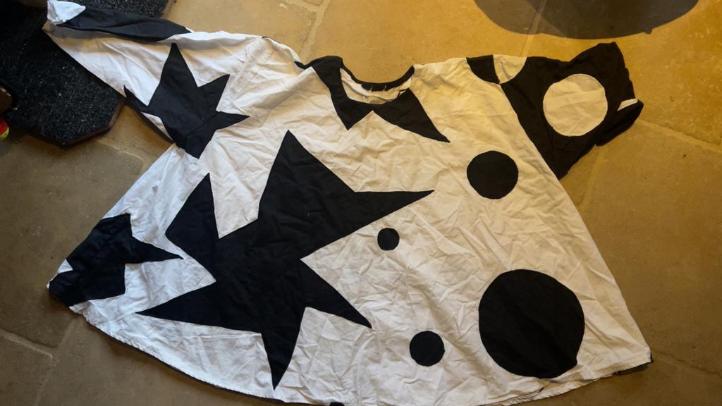 Witte kiel met Zwarte Print - Maat M, Ophalen of Verzenden, Zo goed als nieuw, Maat 38/40 (M)