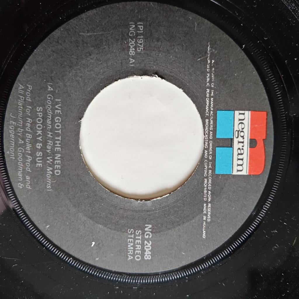 Spooky & Sue - I've Got The Need - Single, 7 inch, Single, Ophalen of Verzenden, Zo goed als nieuw