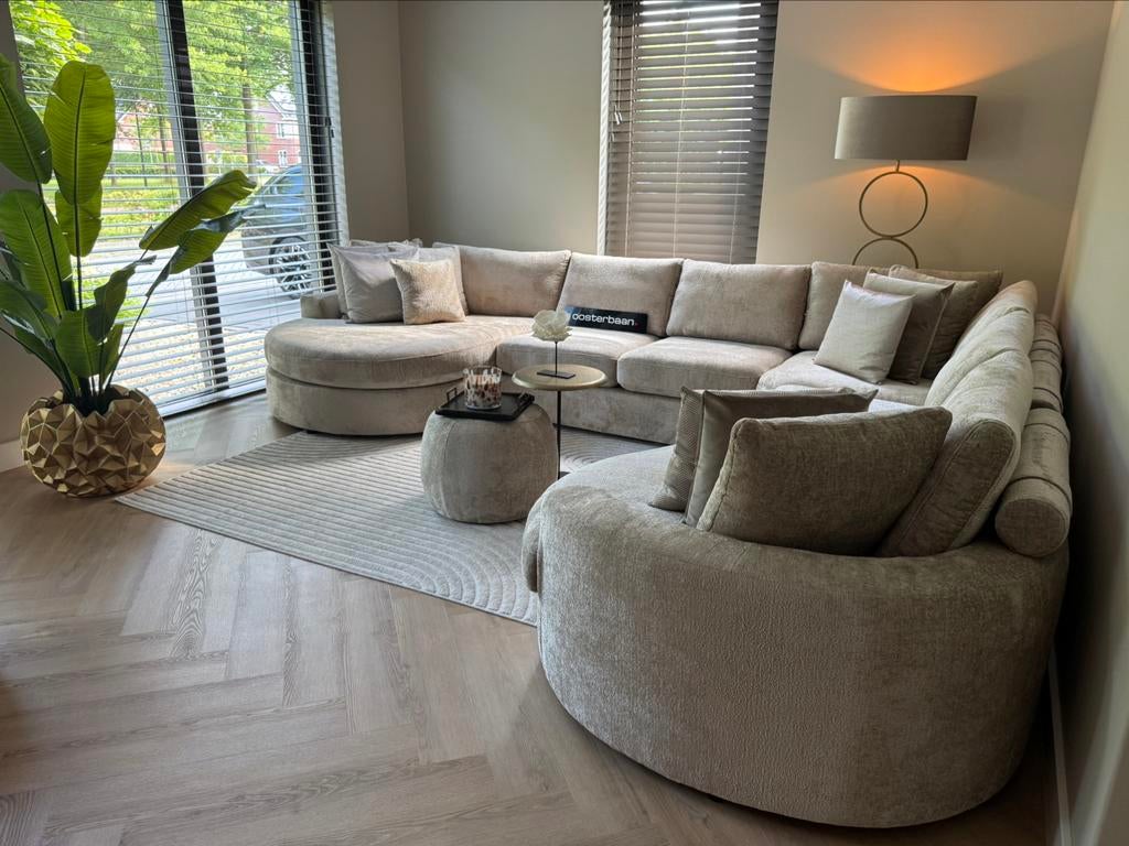 Luxe Teddy Velvet U-bank Cocona 170x380x300cm NIEUW - Uniek, Info@oosterbaanwonen.nl, Venus 31 8448CE Heerenveen, Hoekbank, Oosterbaan Wonen