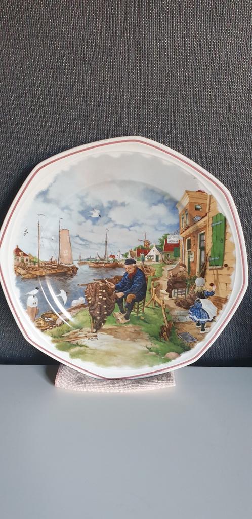 Sierbord met vissersdorp tafereel, Ophalen of Verzenden
