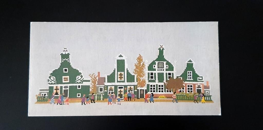 Mies Bloch, borduurpatroon huisjes Zaanse Schans, Verzenden, Zo goed als nieuw, Handborduren, Patroon