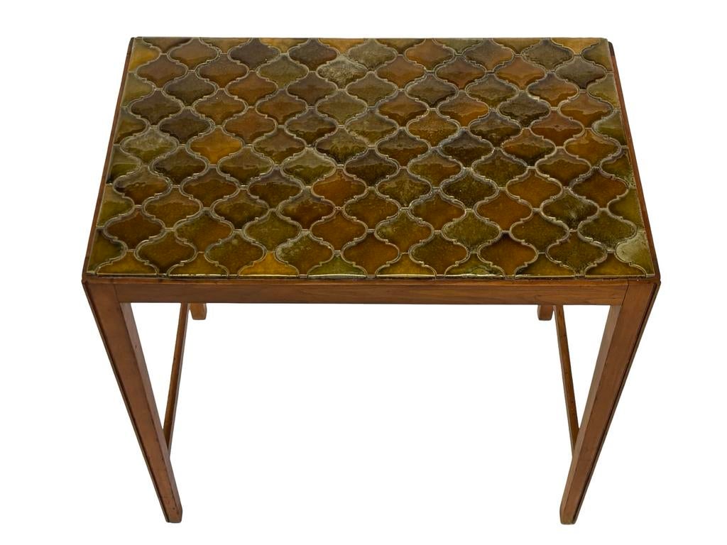 Vintage Tegeltjes Bijzettafel Jaren 60, Minder dan 55 cm, Gebruikt, Vintage, Rechthoekig
