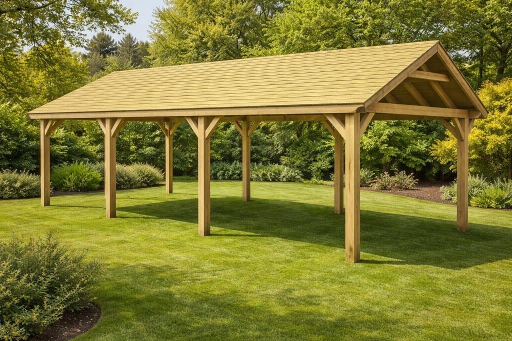 Zadeldak Carport Overkapping 900 x 350 voor €1.495 incl. btw, Tuin en Terras, Tuinhuizen, 200 tot 400 cm, Schuur, Nieuw, Ophalen of Verzenden