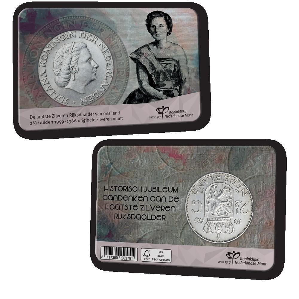 Numismatische coincard - Zilveren Juliana Rijksdaalder 1960, Koningin Juliana, Setje, Zilver, Ophalen of Verzenden