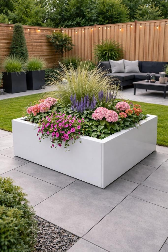Stalen plantenbak diverse afm. Bijv. 60x60xH60 Vanaf 125euro, Tuin en Terras, Bloembakken en Plantenbakken, Ophalen, Zo goed als nieuw