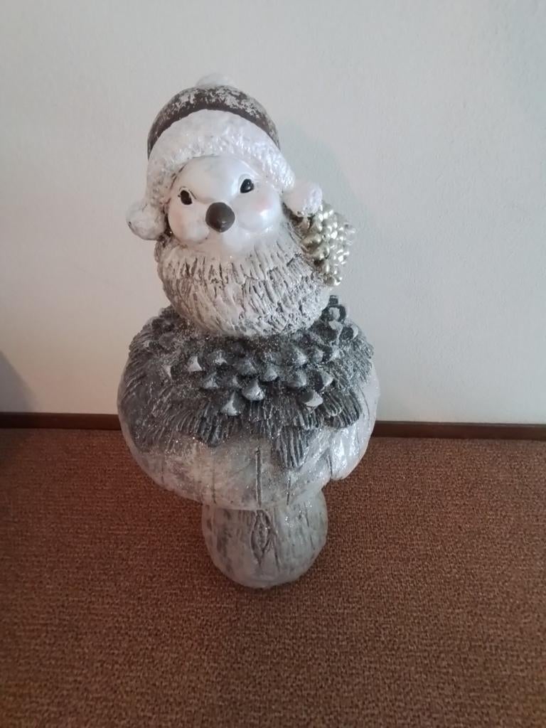 Beeld met vogel op een paddenstoel, Ophalen of Verzenden, Zo goed als nieuw, Dier