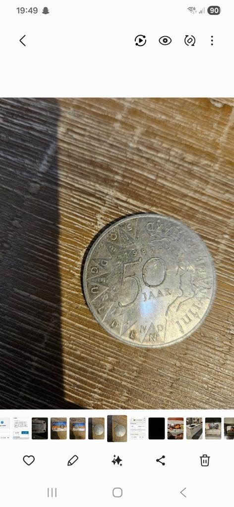 Herdenkingsmunt Juliana 50 Jaar, Koningin Juliana, Zilver, Losse munt, Overige waardes