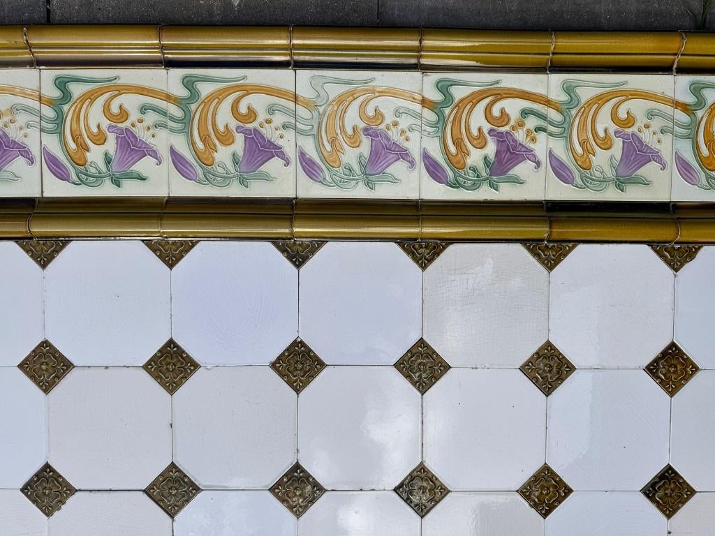 Art Nouveau Lambrisering 1900 ( Legklaar ), Gebruikt, Minder dan 20 cm, Wandtegels, Keramiek