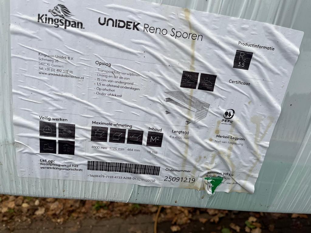 Unidek Reno Sporen dakplaat 3,5 rc  10 st 4600 en 2 st 3500, Dakplaat of Dakpanplaat, Overige kleuren, Nieuw, Ophalen of Verzenden