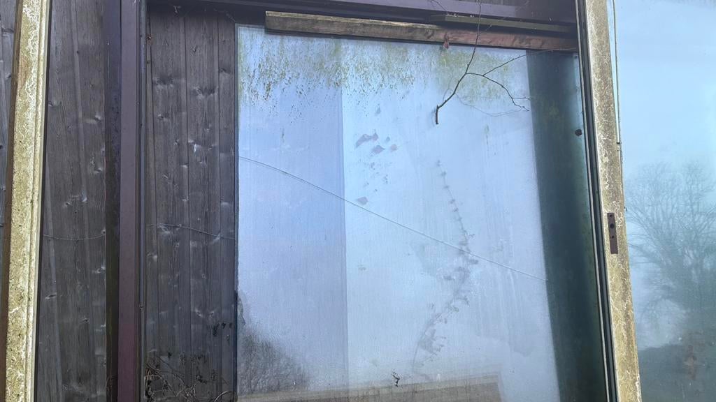 Partij grote ramen kozijnen glas voor kas schuur overkapping, Gevelraam of Ruit, Gebruikt, 160 cm of meer, 160 cm of meer