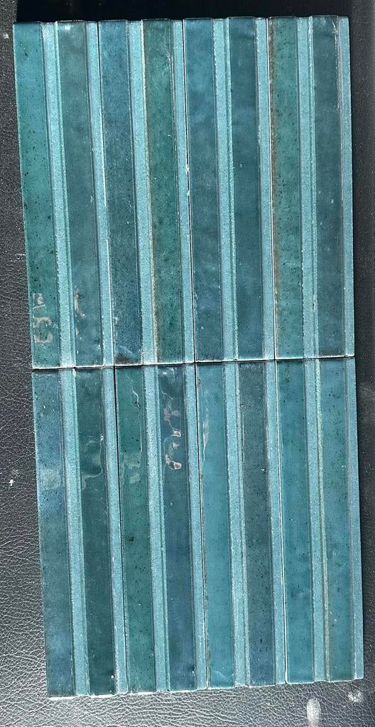 Piet Boon tegeltje - Blue glaze rake tile 6x25 cm 2,88m2, Ophalen, Nieuw, Minder dan 20 cm, 20 tot 40 cm