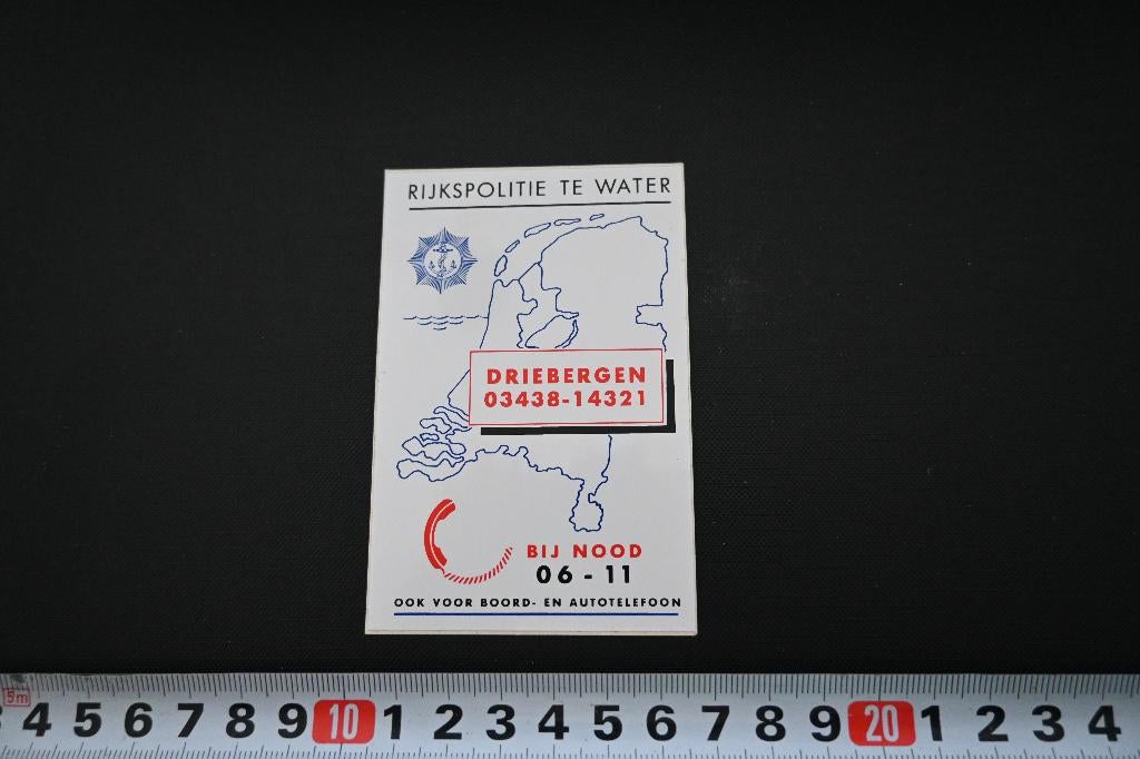 sticker politie rijkspolitie te water driebergen 06-11 *, Verzamelen, Stickers, Ophalen, Zo goed als nieuw