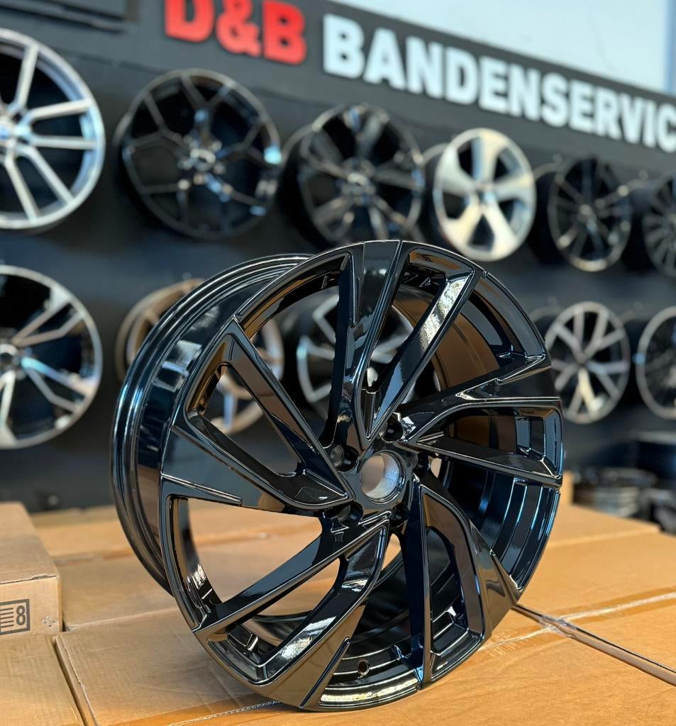 18 19 inch adelaide look zwart 5x112 Vw golf gti t roc caddy, 19 inch, Velg(en), Nieuw, Ophalen of Verzenden