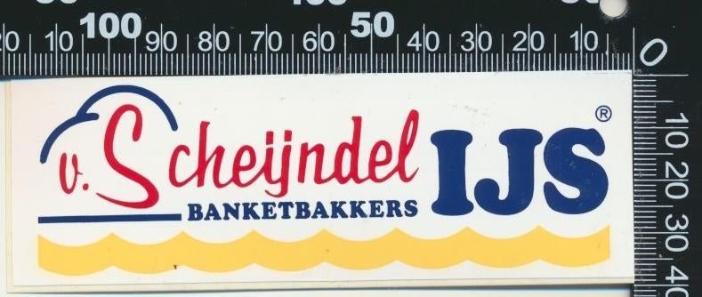 Sticker: Van Scheijndel Banketbakkers IJs, Ophalen of Verzenden, Zo goed als nieuw, Bedrijf of Vereniging