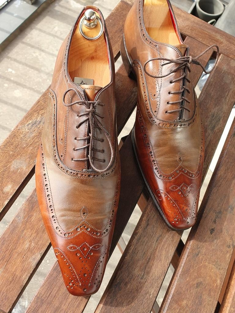 Santoni schoenen,, maat 11, Kleding | Heren, Schoenen, Ophalen of Verzenden, Zo goed als nieuw, Bruin