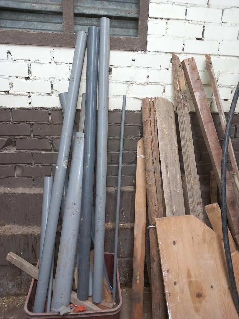 regenpijp stukken-1xdoorgezaagd overdwars, Ophalen of Verzenden, Minder dan 180 cm, Palen