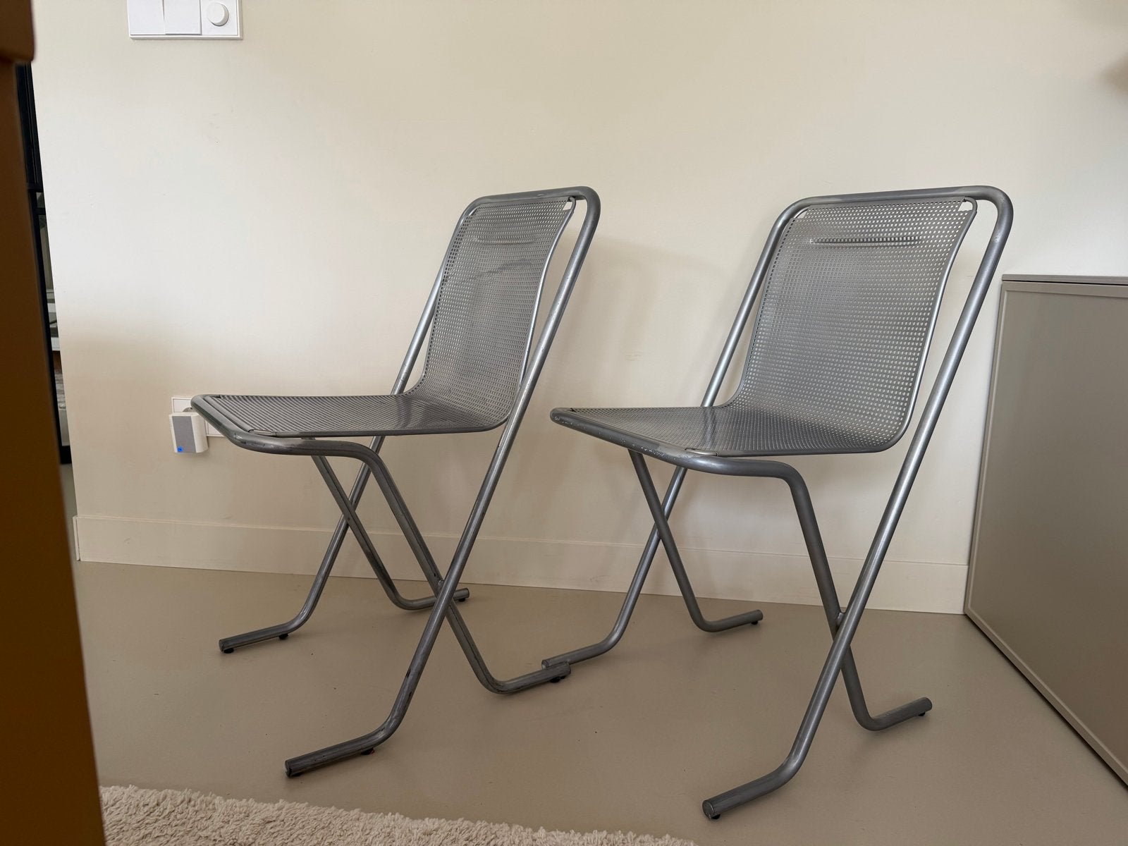 2x Arrben Canguro stoelen - Italiaans postmodern design, Huis en Inrichting, Stoelen, Ophalen, Gebruikt, Twee, Metaal