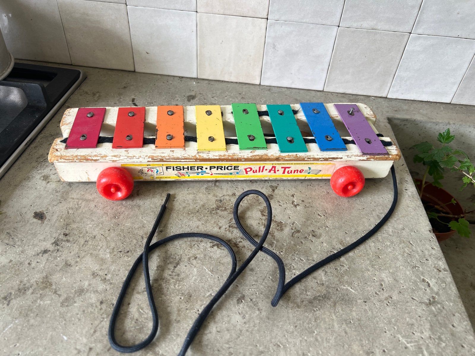 Vintage Fisher-Price Trek Xylofoon - Nostalgisch Speelgoed, Ophalen of Verzenden, Zo goed als nieuw, Duw- of Trekspeelgoed, Met geluid