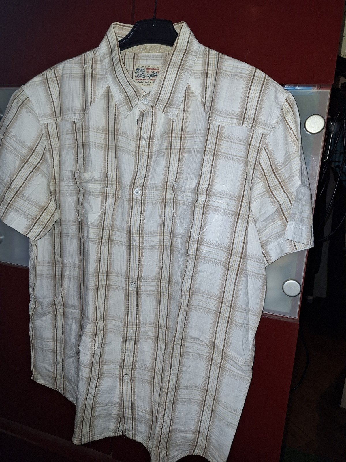 Wrangler herenoverhemd, Ophalen of Verzenden, Zo goed als nieuw, Blauw, Halswijdte 43/44 (XL)